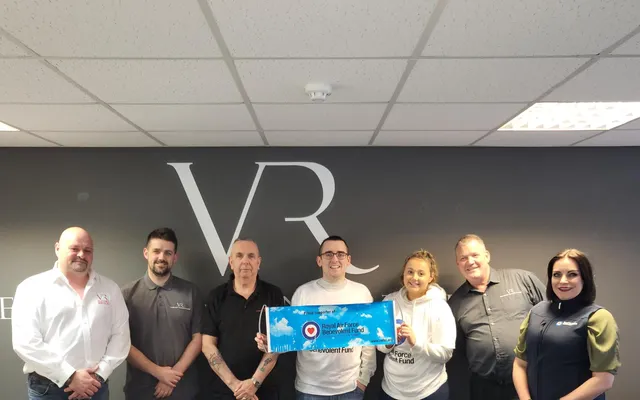 VR Group staff with UK Community Fundraising Manager Michelle Jeffcott