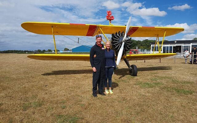 Rupee with Wing Walk Company pilot Ollie Babbage