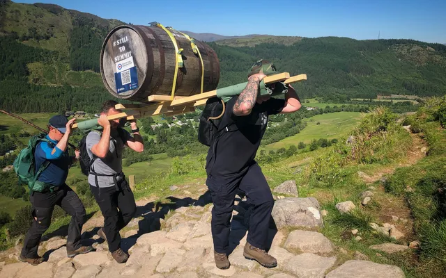 RAF team hauls whisky barrel up and down Ben Nevis