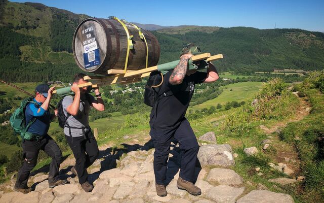 RAF team hauls whisky barrel up and down Ben Nevis