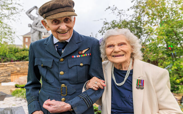 Sybil Piper and friend at Chelsea Flower Show 2022