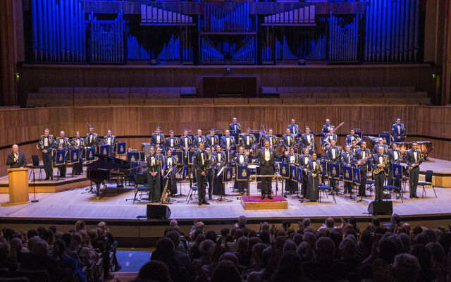 RAF Central Band performing on stage