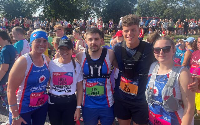 Katy Albone far right with other volunteers