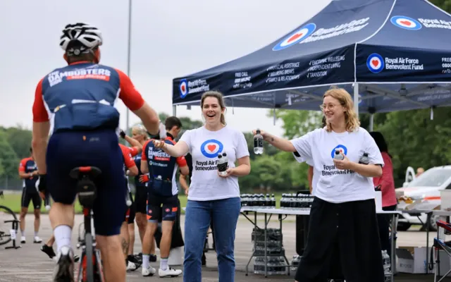 Volunteers helping at an event