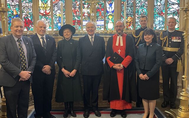 Attendees gathered at RAF Chapel for the service