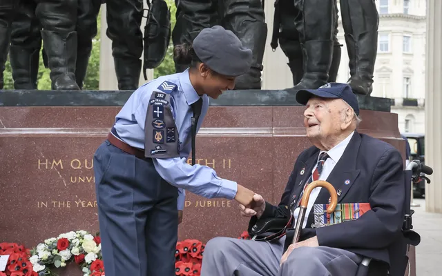 BCM service - cadet and George Dunn.jpg