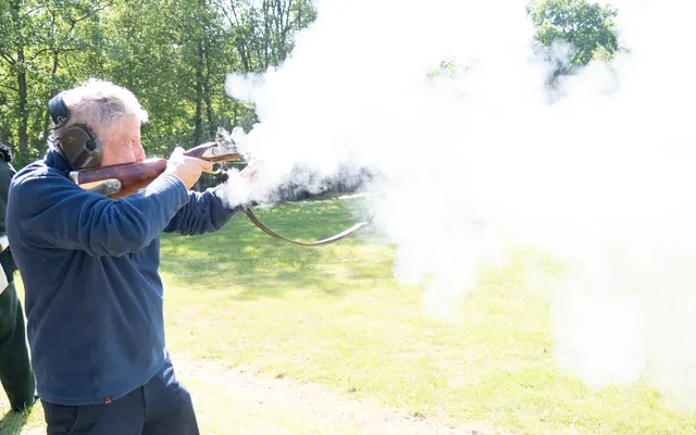 Baker Rifle action shot
