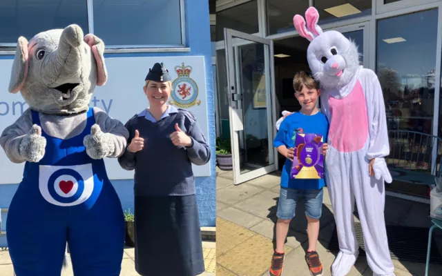 Ben Elephant and winner with Easter bunny