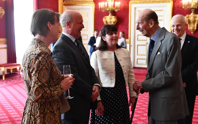 Duke of Kent, Chris Elliot, Randolph Churchill at Palace