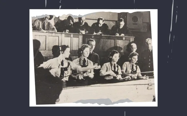 A black and white image of plotters