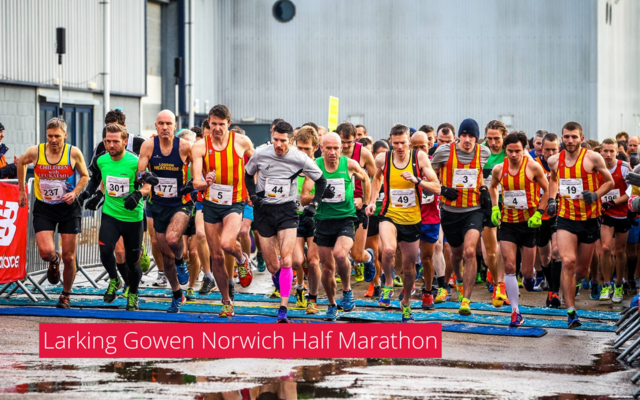 An image of runners from a Larking Gowen Norwich half marathon event