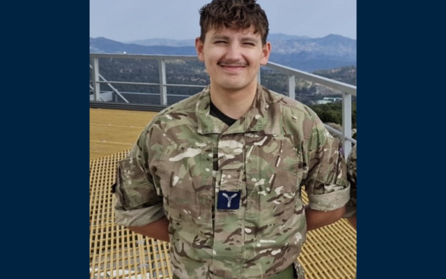 Nathaniel in camo uniform