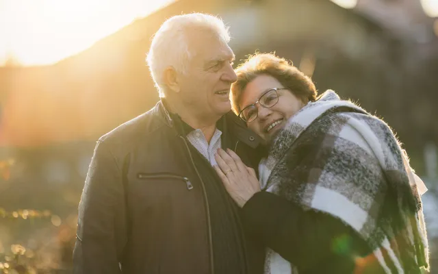Older couple outside 