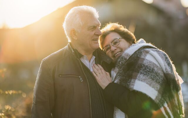 Older couple outside 