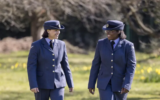 Two serving RAF personnel in uniform
