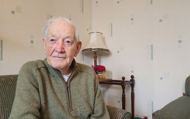 RAF veteran in living room