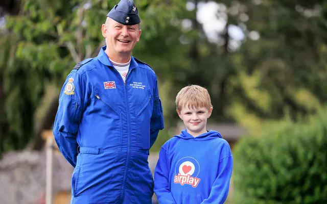 RAF Waddington serving man and Airplay child