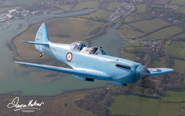 Spitfire with UK in background