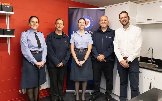 RAF Brize Norton personnel and the RAF Benevolent Fund in the new kitchen