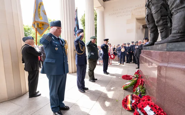 RAF personnel salute the BCM