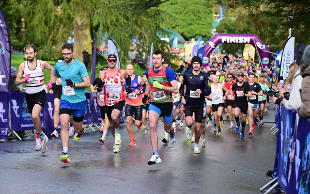 An image of runners taking off from the start line at a Run Alton Towers event in 2024