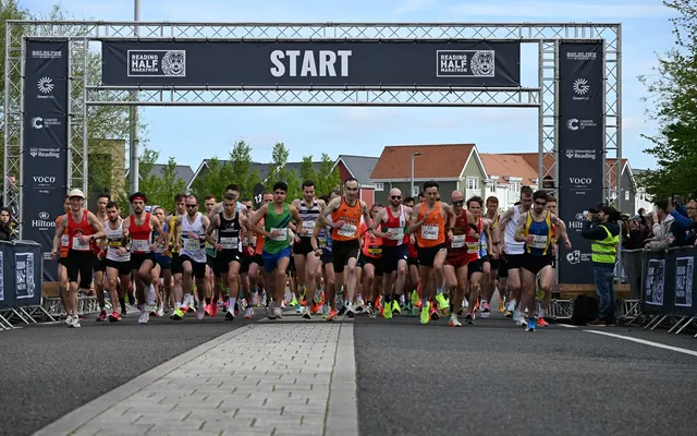 The starting line for the Reading Half Marathon 2025