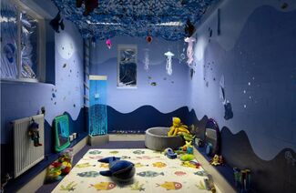 The new RAF Henlow sensory room. This includes new sensory toys and activities, but the main feature was a curved bubble wall with changing colours and to provide an ‘under the water’ theme.