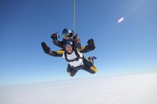 A fundraising skydive