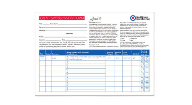 Sponsorship form