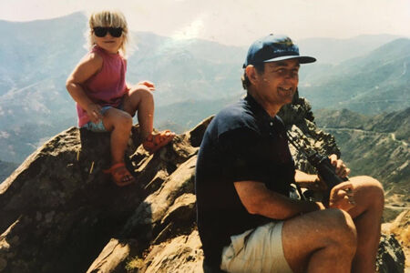 A young Natasha Haward with her late father David