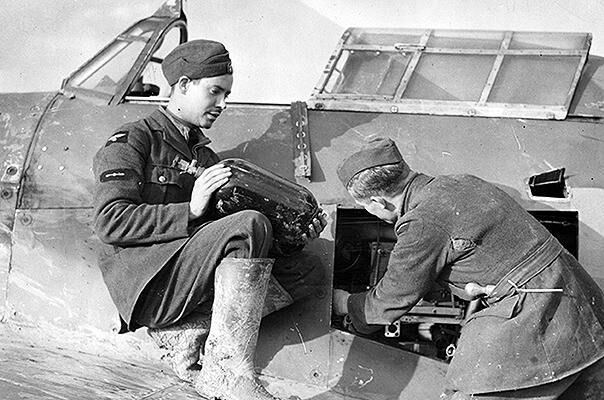 Ground crew working round the clock to get an aircraft airborne.