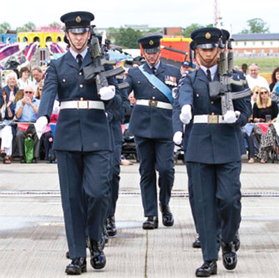 Members of The Queen's Colour Squadron. Crown Copyright