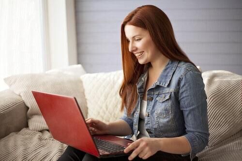 Woman on a laptop