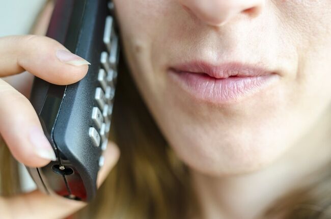 A woman on the phone