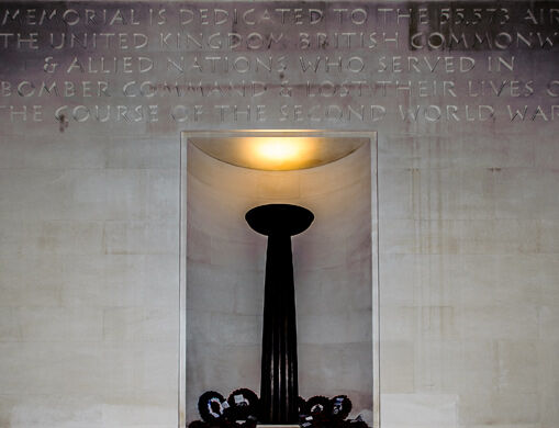 An inscription commemorates the 55,573 airmen who lost their lives.