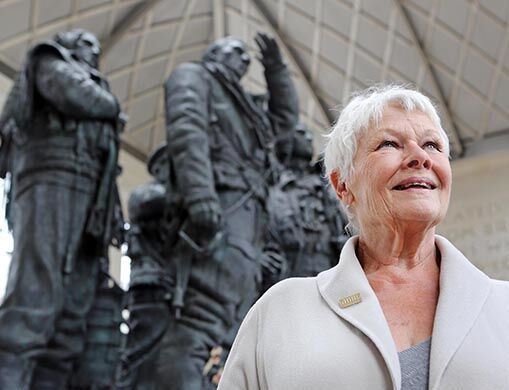 Actress Judi Dench at the Bomber Command Memorial