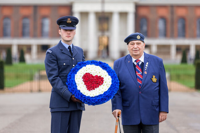 RAF veteran and long-time horticulturist Reg Lawrence, 89, announced the garden plans with Flying Officer Edgar from RAF Queen’s Colour Squadron 