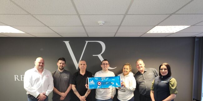 VR Group staff with UK Community Fundraising Manager Michelle Jeffcott