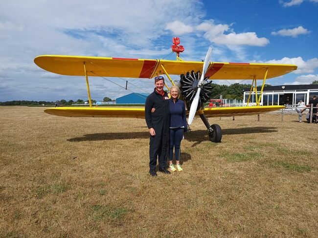Rupee with Wing Walk Company pilot Ollie Babbage
