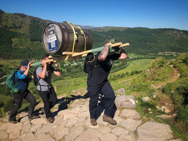 RAF team hauls whisky barrel up and down Ben Nevis