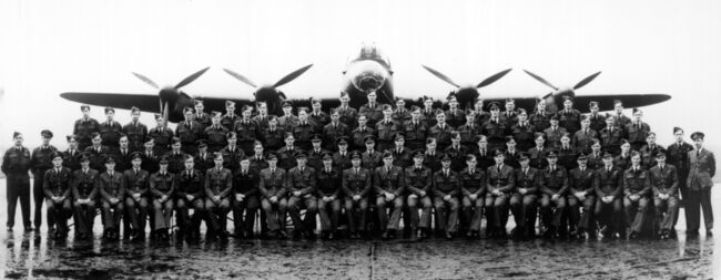 Members of 617 Squadron photographed at Scampton after the Dams raid in May 1943. Crown Copyright, MOD.