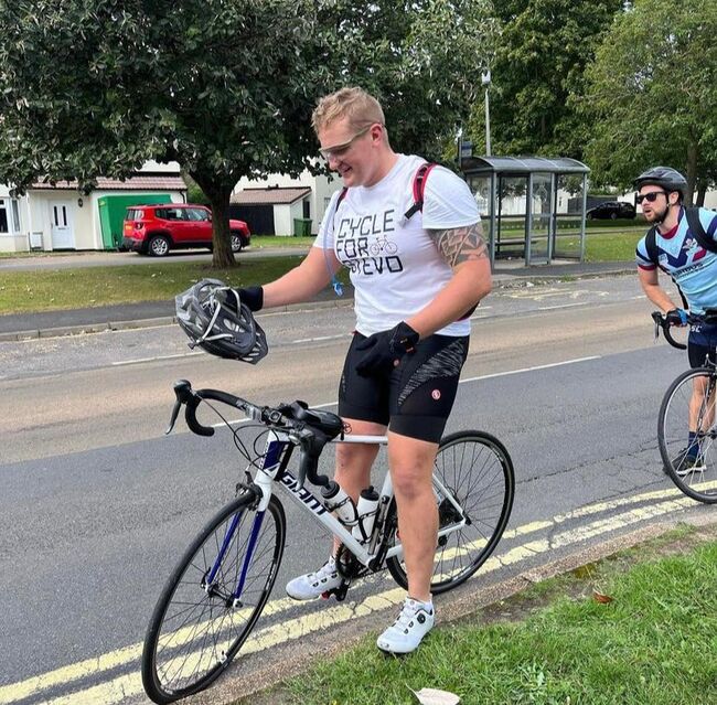 Sam on his bike at RAF Marham