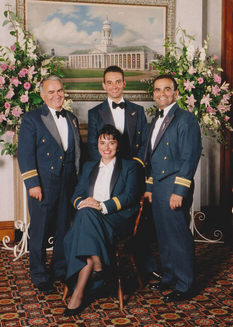 Trisha, her dad, brothers in uniform 1996 