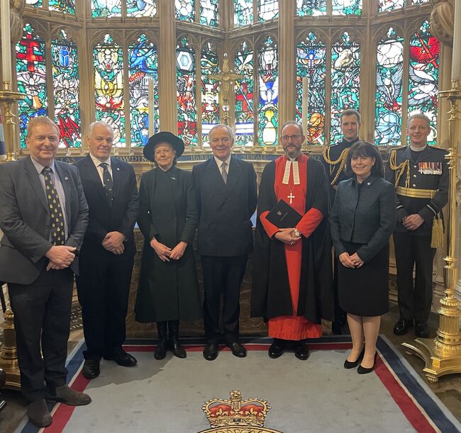 Attendees gathered at RAF Chapel for the service