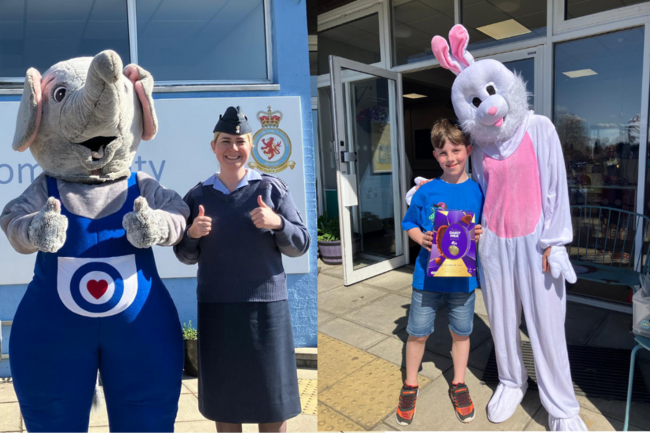 Ben Elephant and winner with Easter bunny