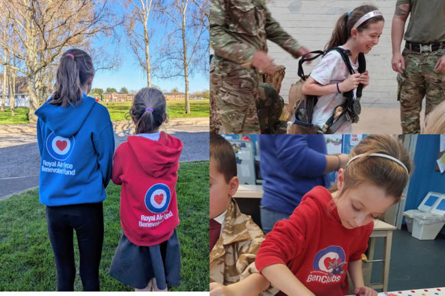 Phoebe and Lois in Airplay hoodies taking part in activities
