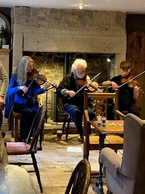 Violinists performing