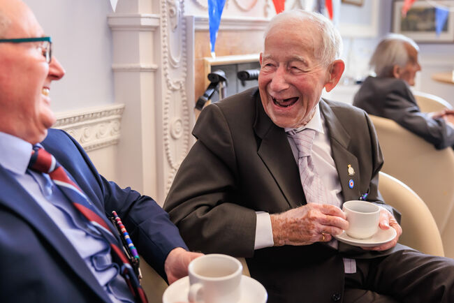RAF veteran with cup of tea