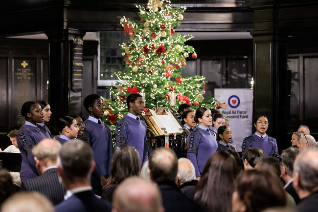 Cadet choir performing at the RAF Benevolent Fund Carol Concert