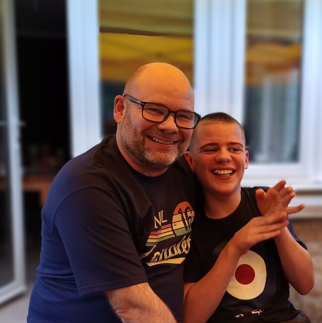 John Wright and Lewis smiling